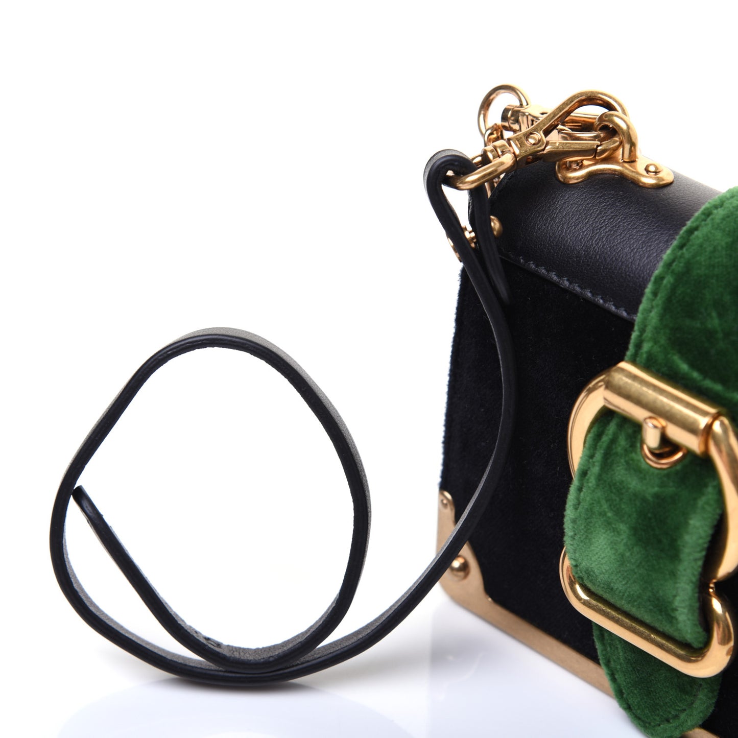 Velvet City Calfskin Micro Cahier Bag Black Alloro