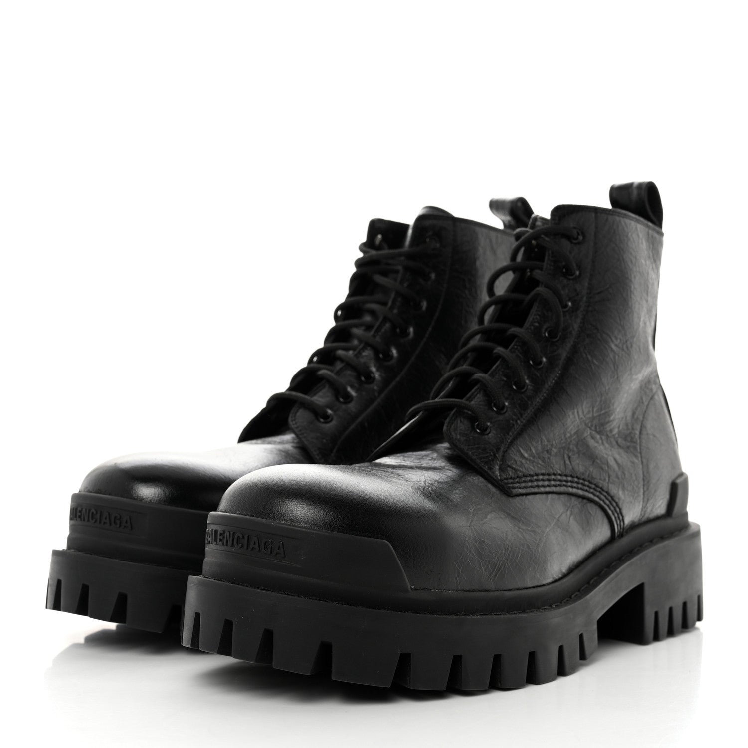 Balenciaga Calfskin Mens Strike 20mm Lace Up Boots 45 Black 3 of 8