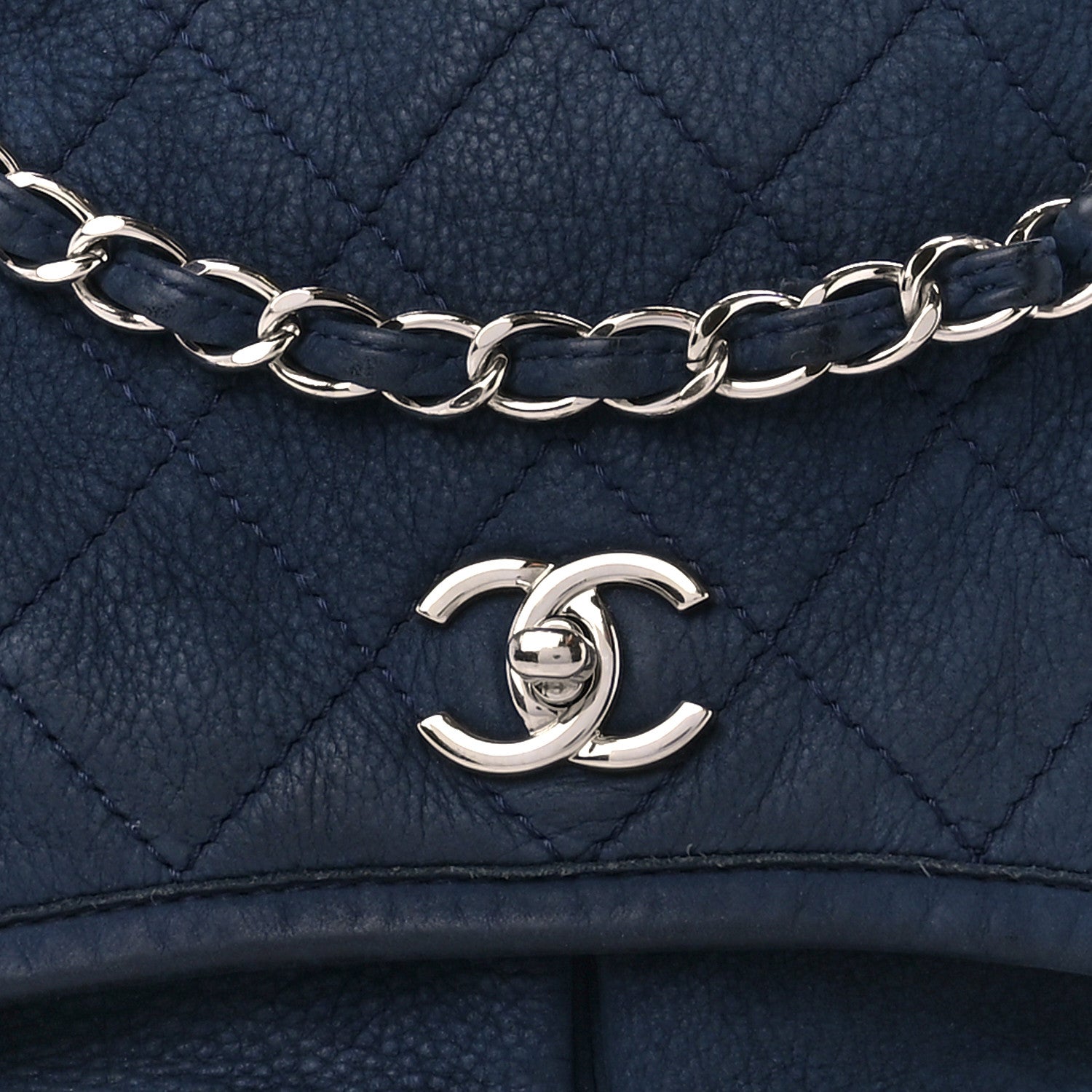 Chanel Ultra Soft Suede Calfskin Medium Natural Beauty Flap Bag Blue 9 of 11