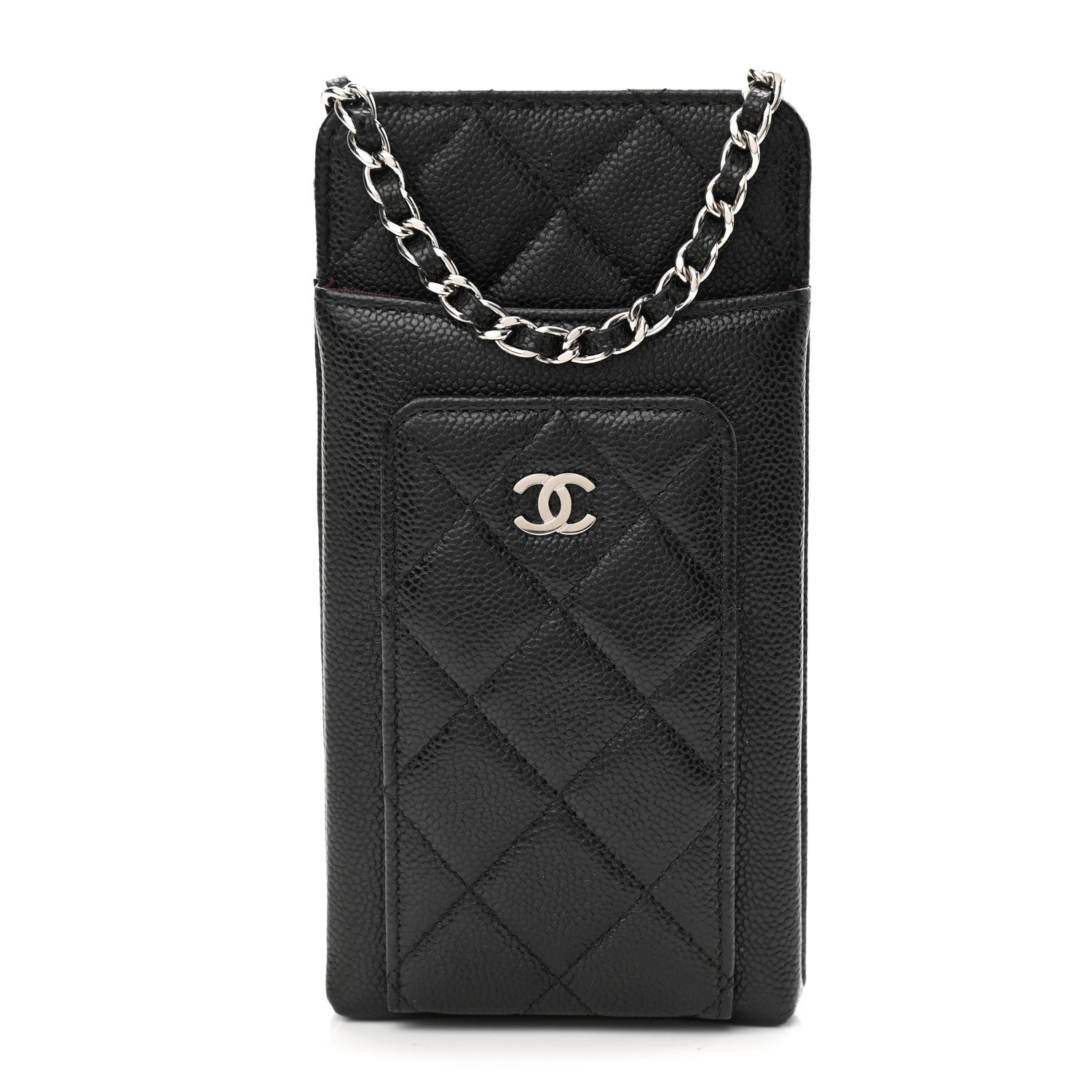 Chanel Caviar Quilted CC Phone Holder Black 1 of 13
