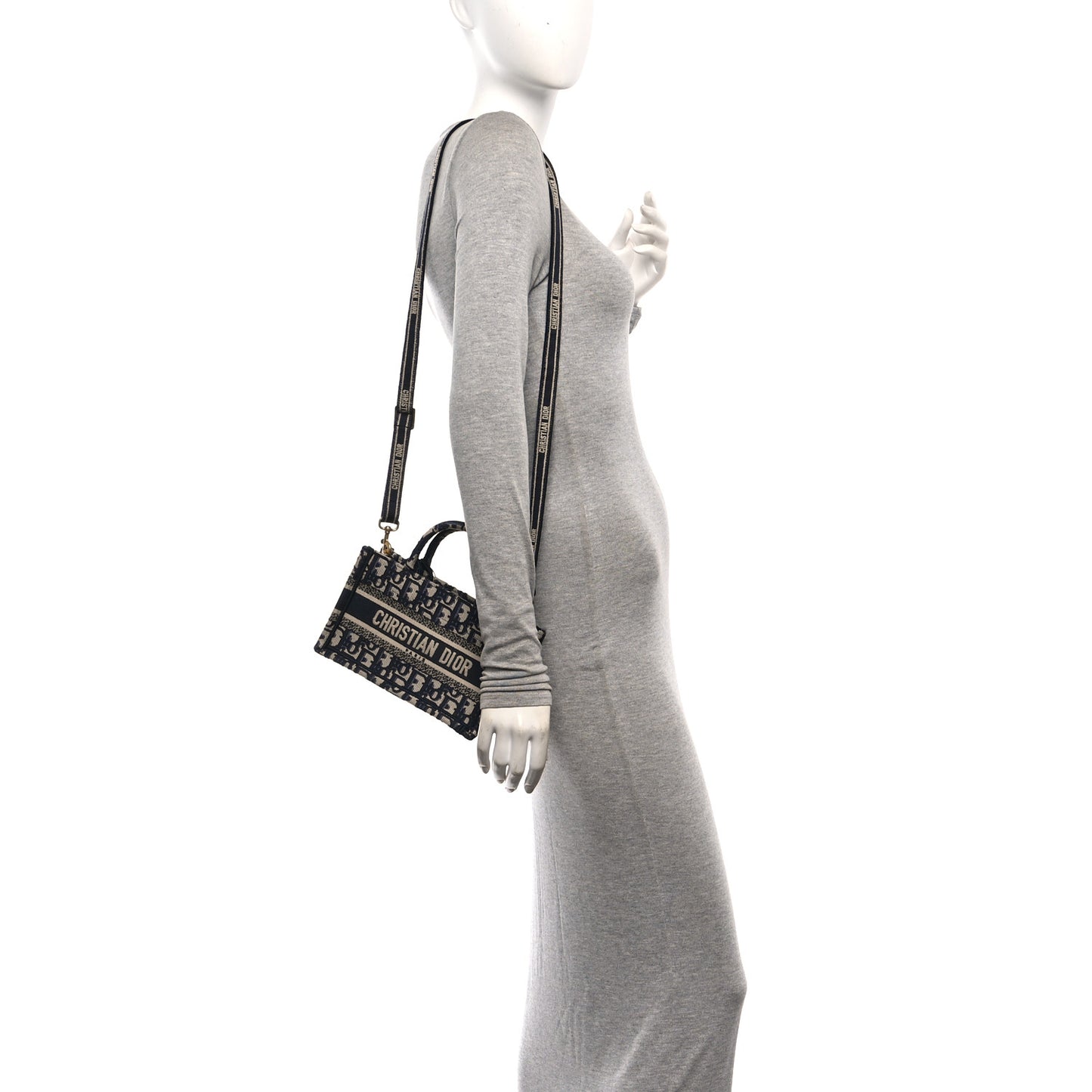 Oblique Mini Book Tote With Strap Blue Multicolor