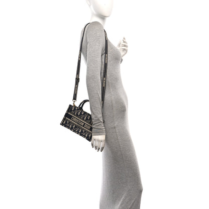 Christian Dior Oblique Mini Book Tote With Strap Blue Multicolor 2 of 10