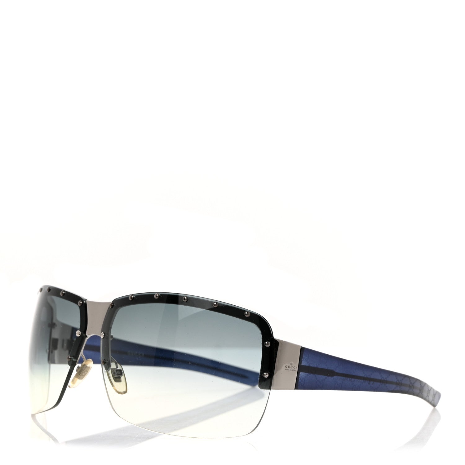 Gucci Studded Shield Sunglasses GG 1819/S Blue 1 of 10