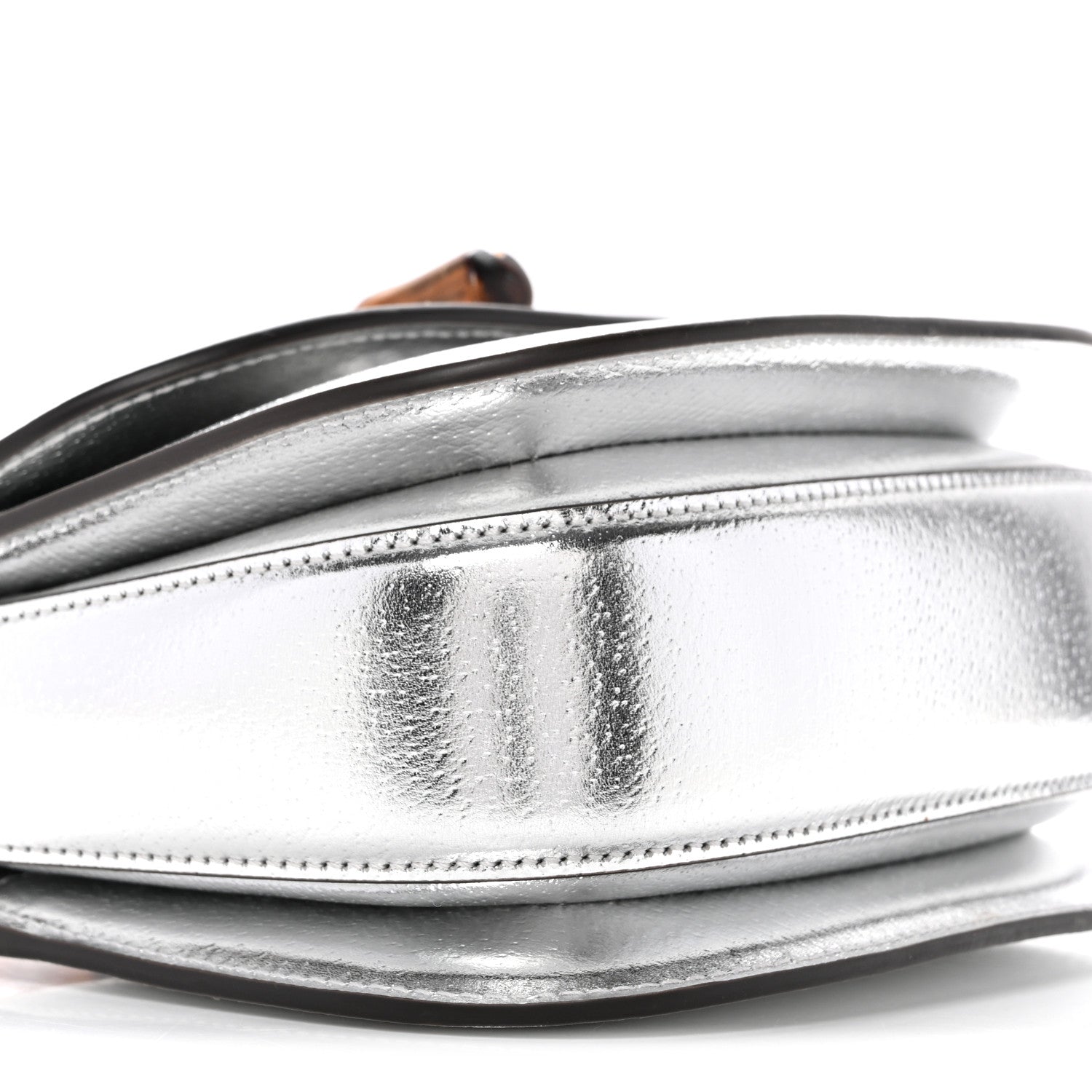 Gucci Metallic Calfskin Mini Bamboo 1947 Top Handle Bag Silver 9 of 11