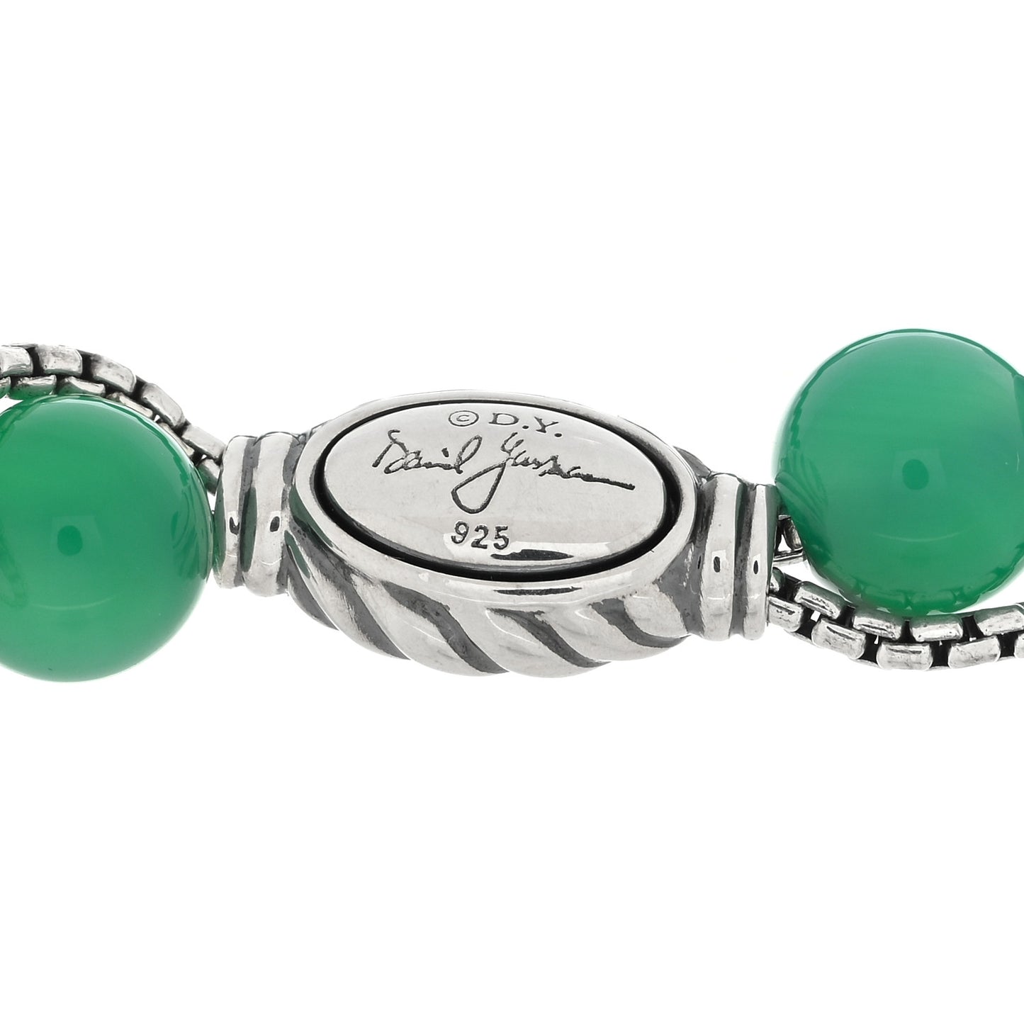 Sterling Silver Green Onyx 8mm Spiritual Beads Bracelet