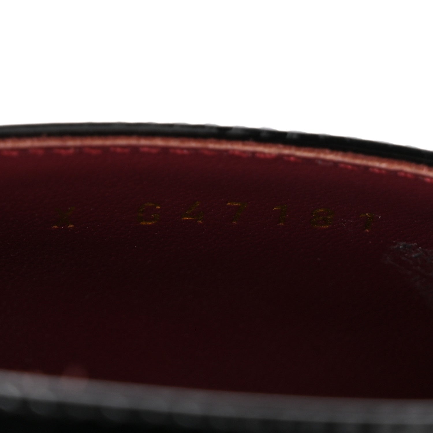 Chanel Crocodile Embossed Patent Calfskin Pumps 37.5 Burgundy Black 9 of 11