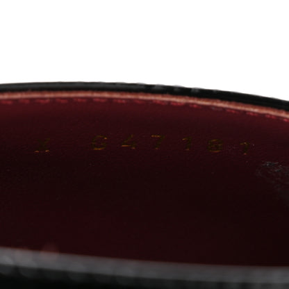 Chanel Crocodile Embossed Patent Calfskin Pumps 37.5 Burgundy Black 9 of 11