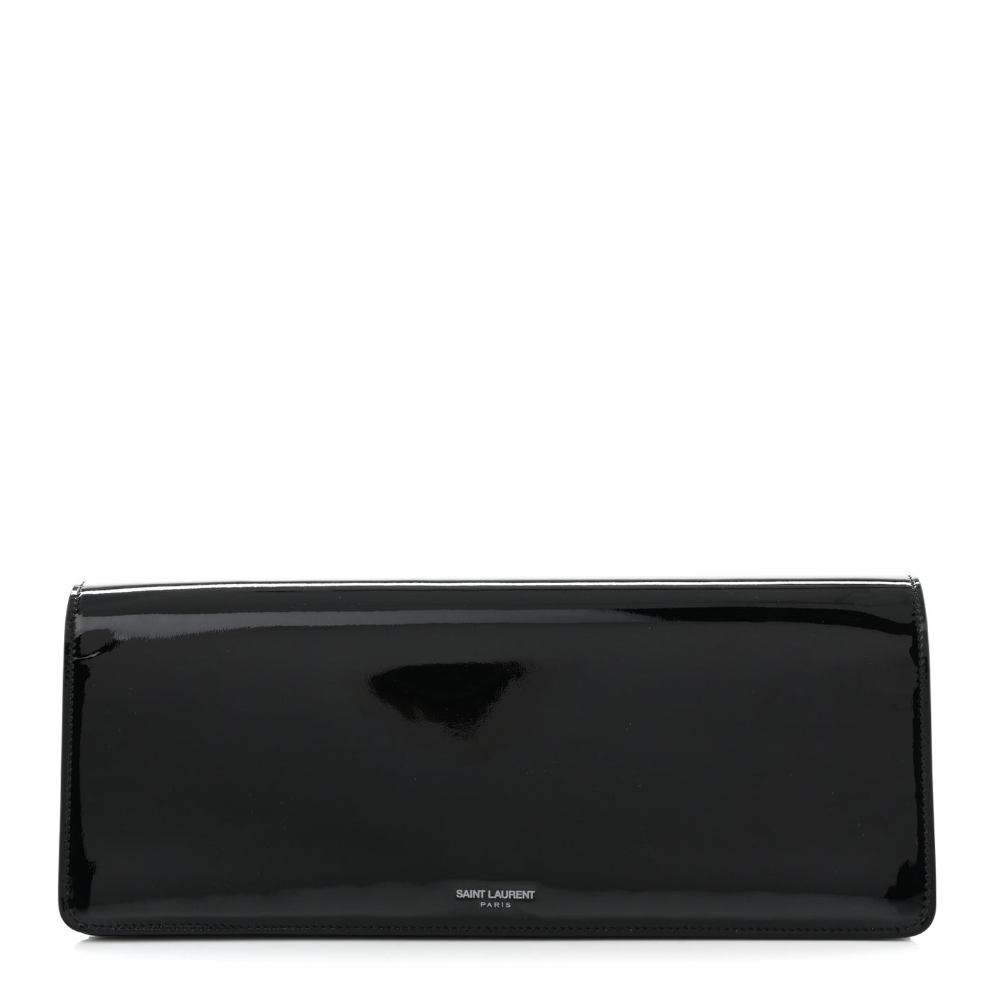 Patent Calfskin Clutch Black
