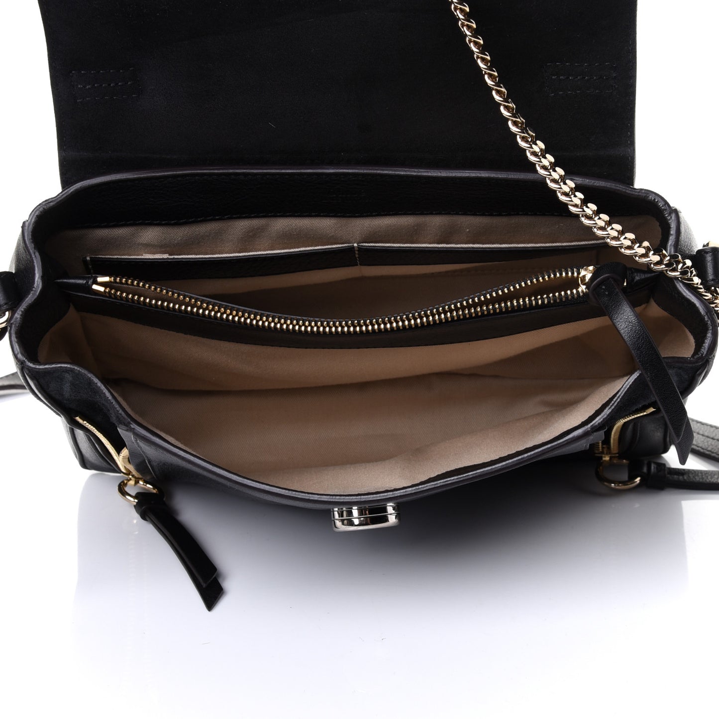 Calfskin Medium Faye Day Shoulder Bag Black