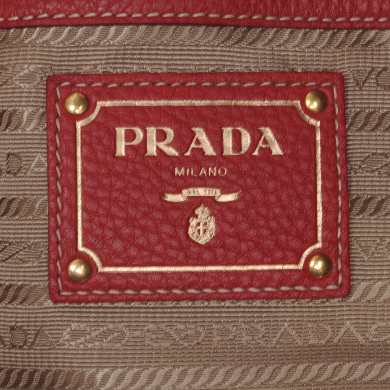Prada Vitello Daino Tote Rosso 7 of 8