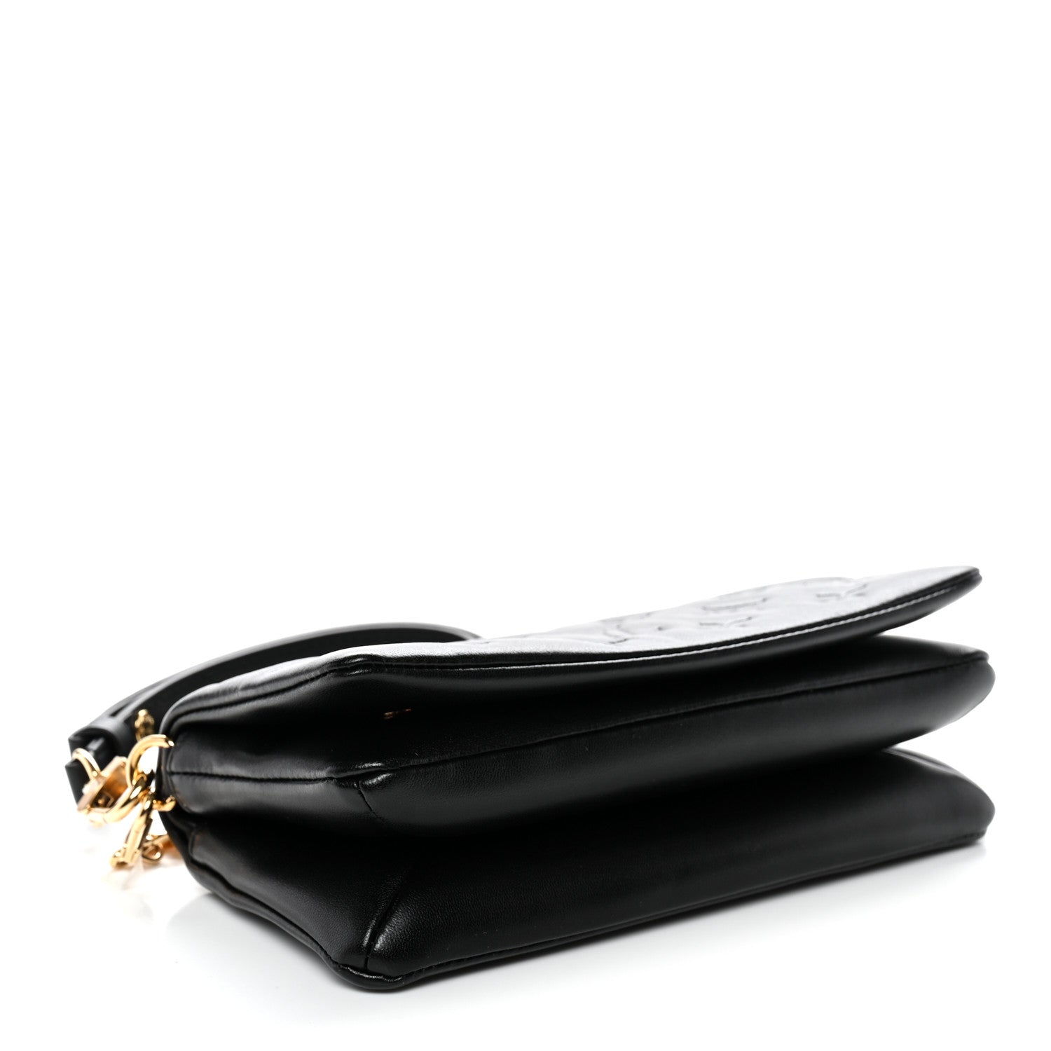 Louis Vuitton Lambskin Embossed Monogram Pochette Coussin Crossbody Black 4 of 9