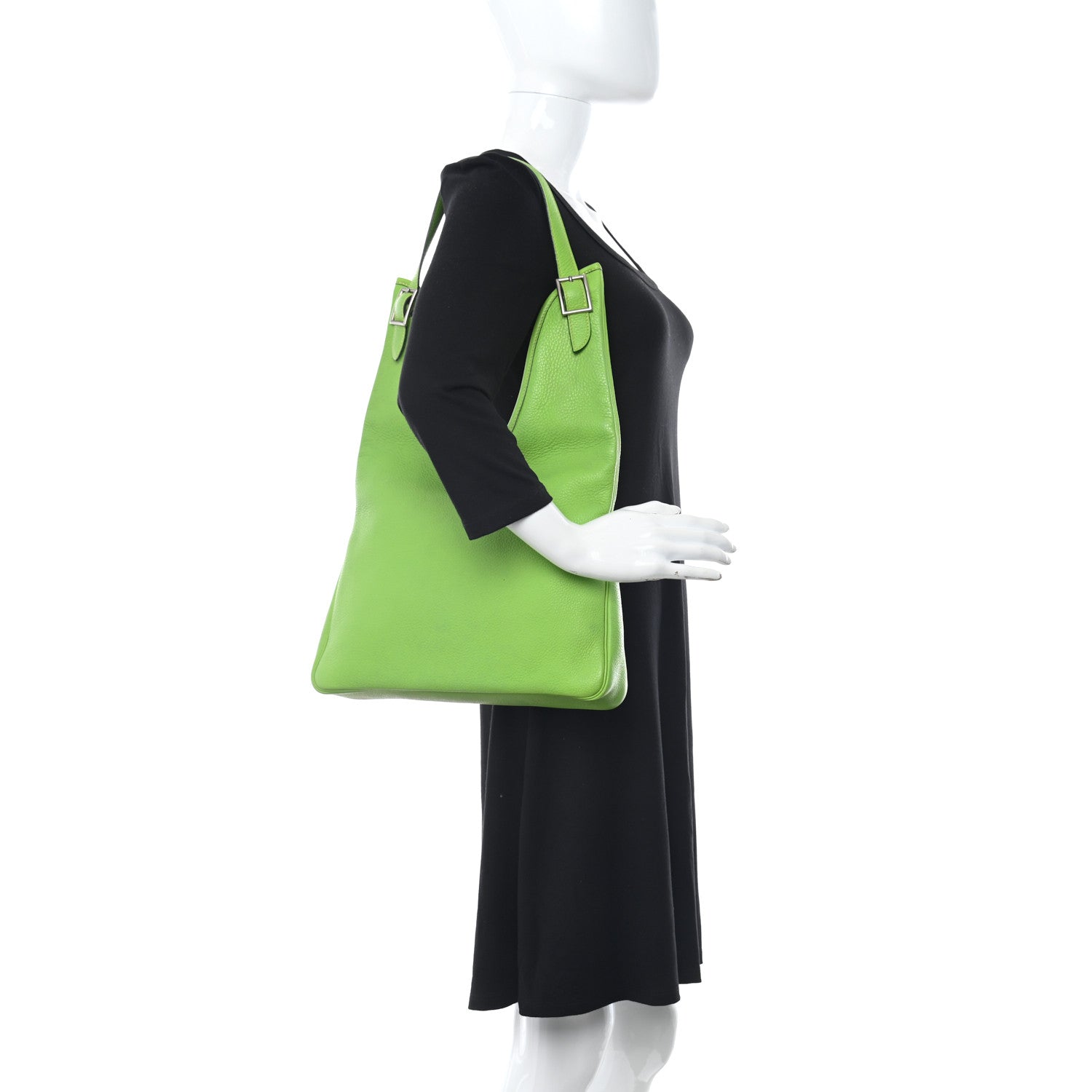 Hermes Taurillon Clemence Massai PM Vert Cru 2 of 16