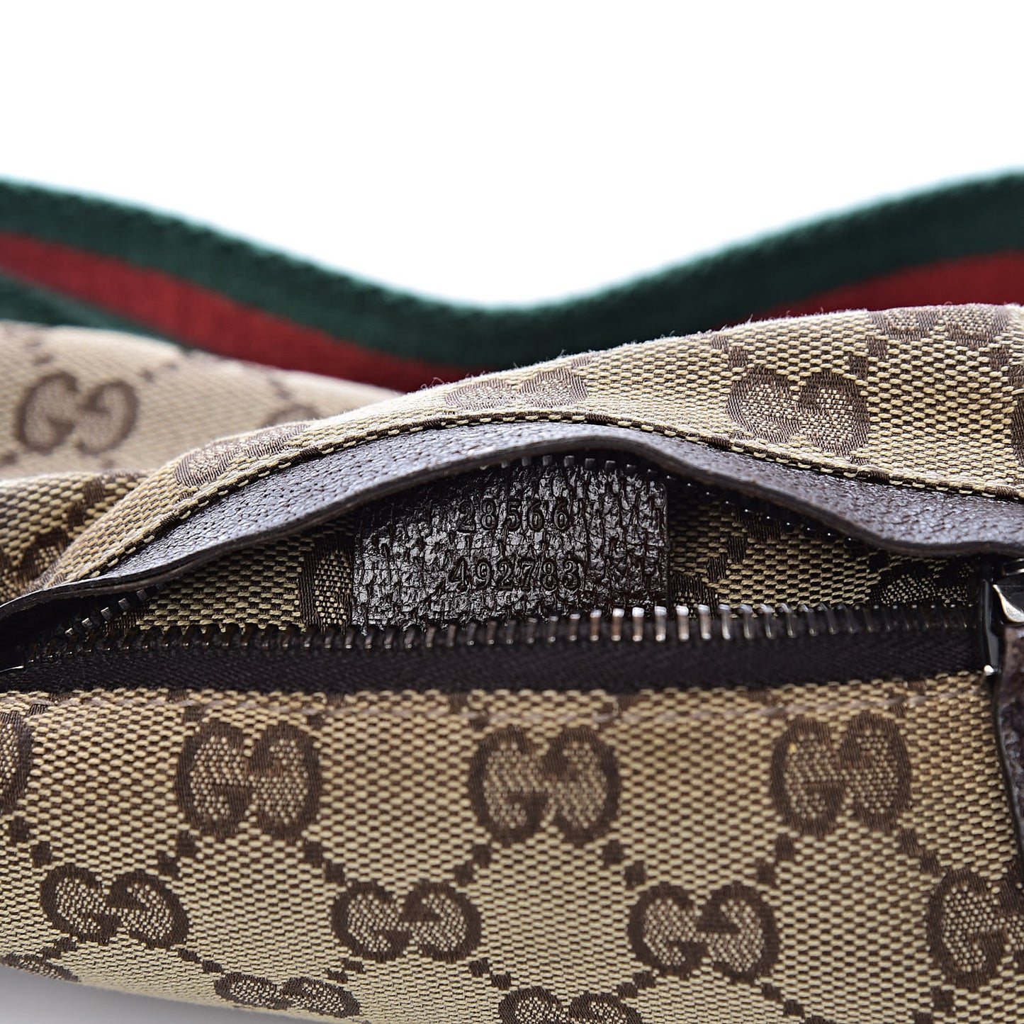 Monogram Web Belt Bag Dark Brown