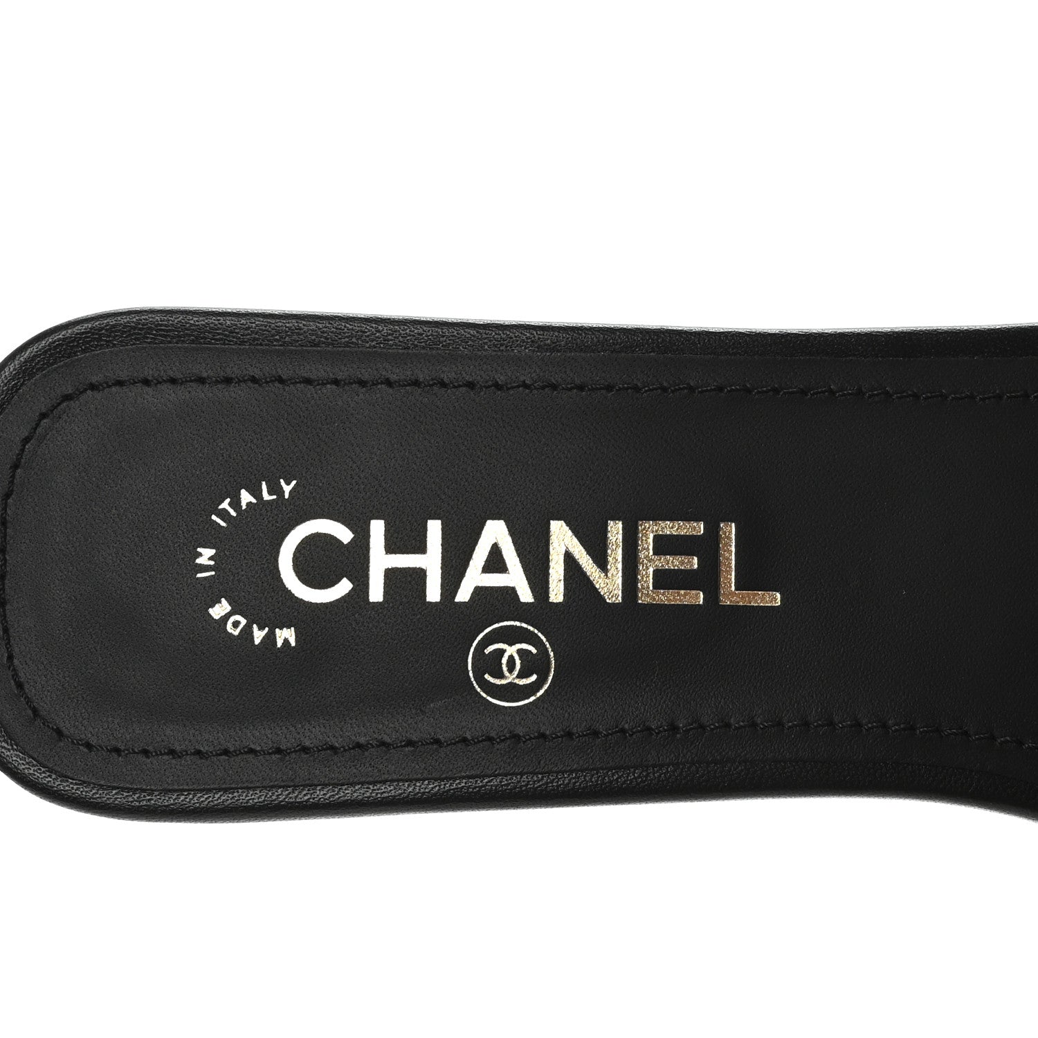 Chanel Lambskin Pearl CC Sandals 40.5 Black 8 of 9