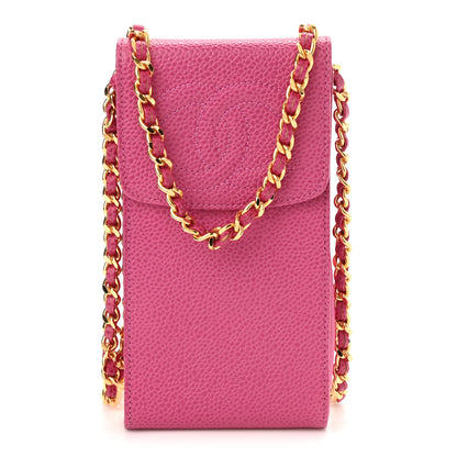 Chanel Caviar CC Phone Holder Crossbody Pink 1 of 11