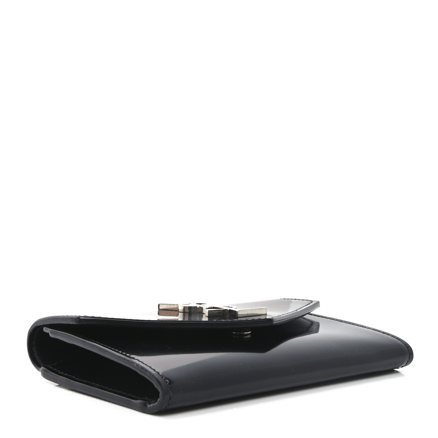 Saint Laurent Patent Calfskin Small Monogram Envelope Wallet Black 4 of 6