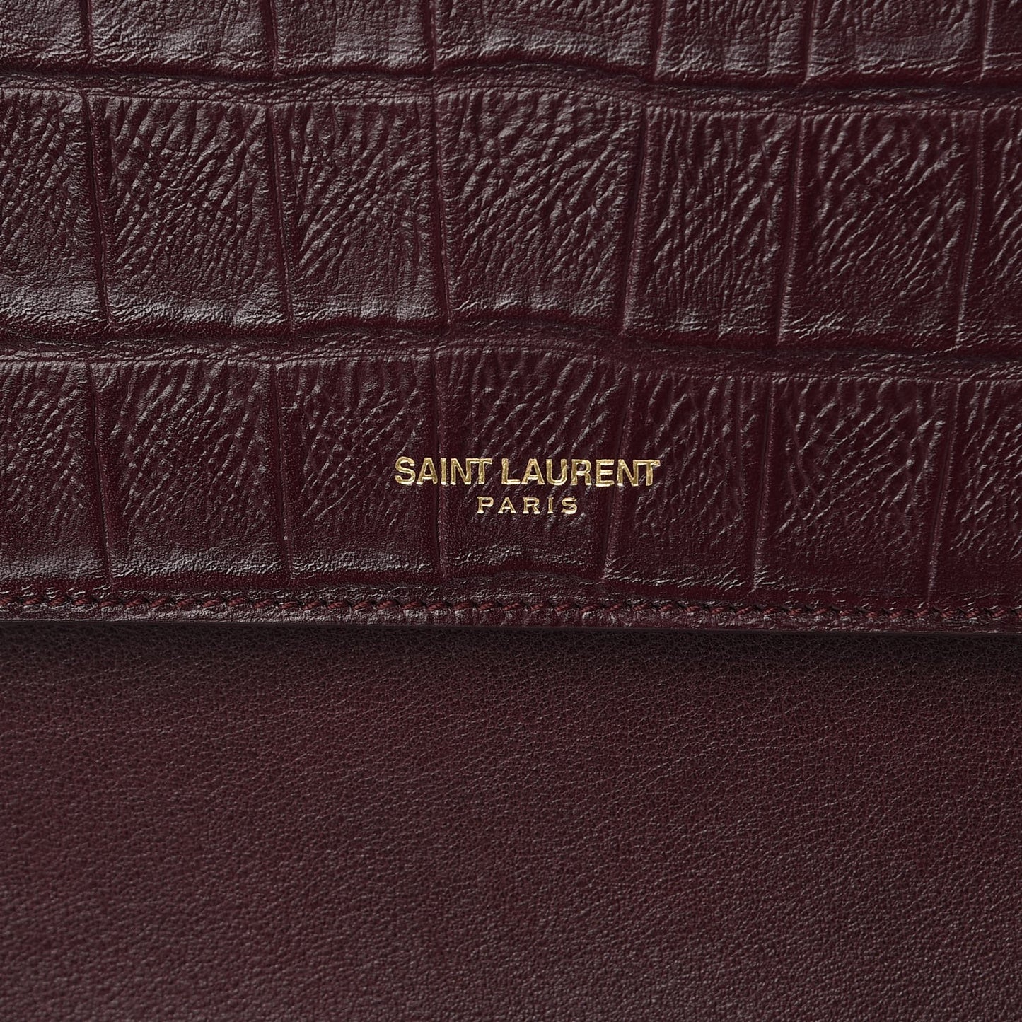 Calfskin Crocodile Embossed Medium Moujik Top Handle Bag Amarena