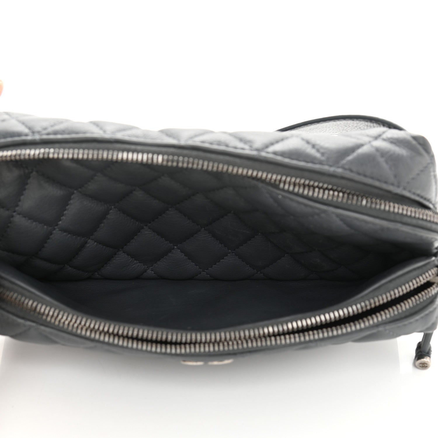 Chanel Calfskin Quilted Waist Bag Dark Grey 7 of 12