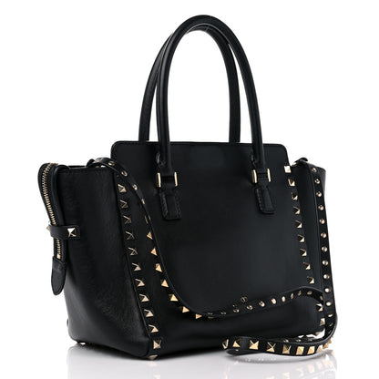 Valentino Garavani Vitello Small Rockstud Double Handle Tote Black 3 of 21
