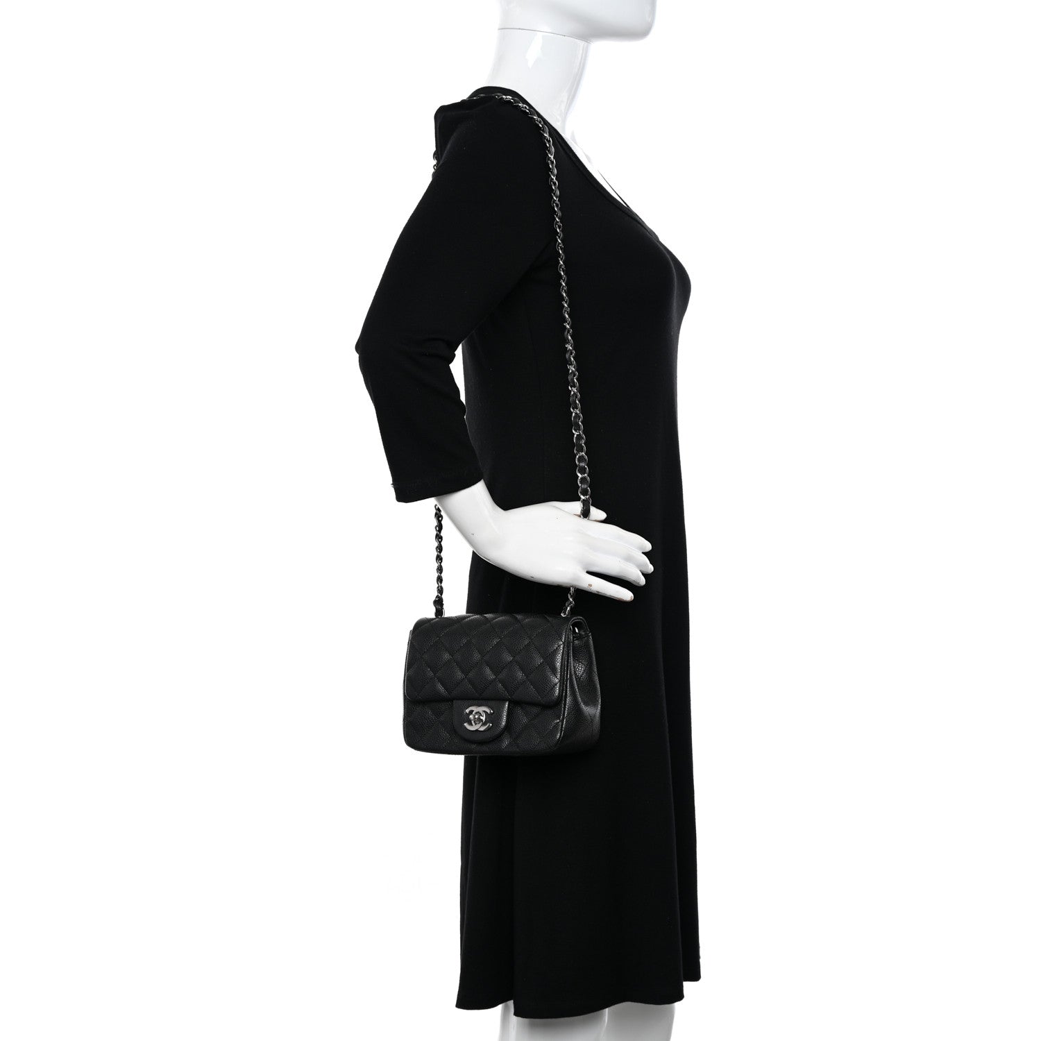 Chanel Caviar Quilted Mini Square Flap Black 2 of 10