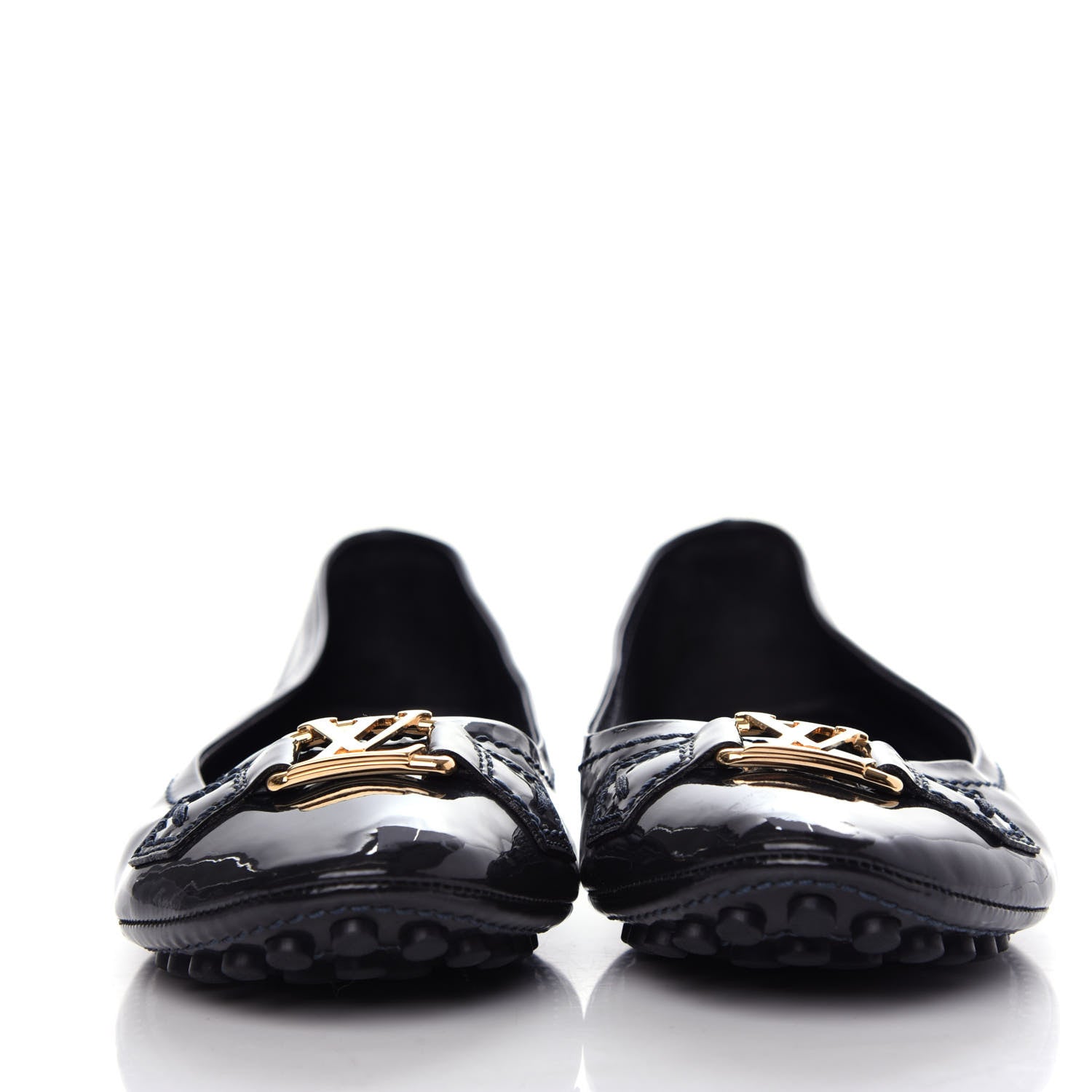 Louis Vuitton Patent Calfskin Oxford Ballerina Flats 39 Black 2 of 10