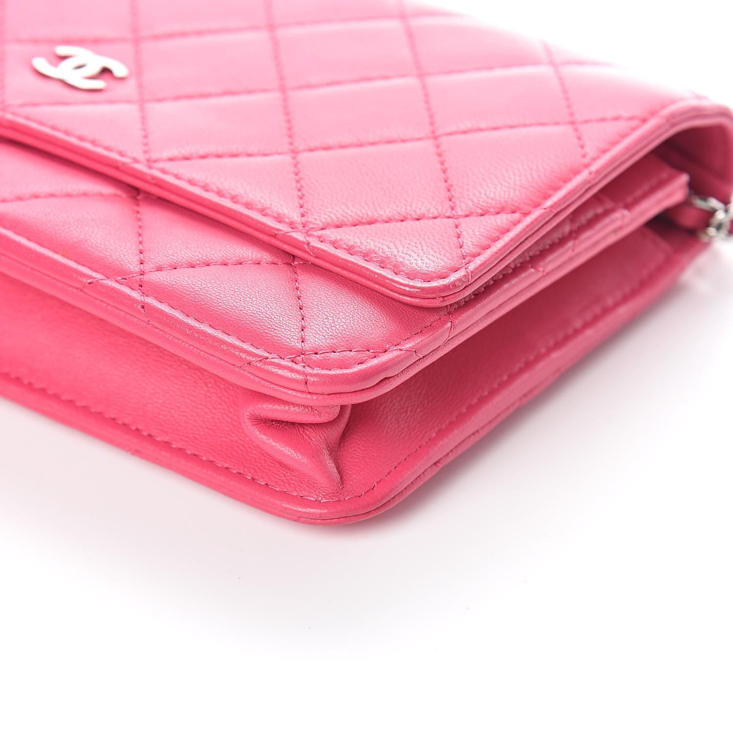 Chanel Lambskin Quilted Wallet On Chain WOC Pink 11 of 13