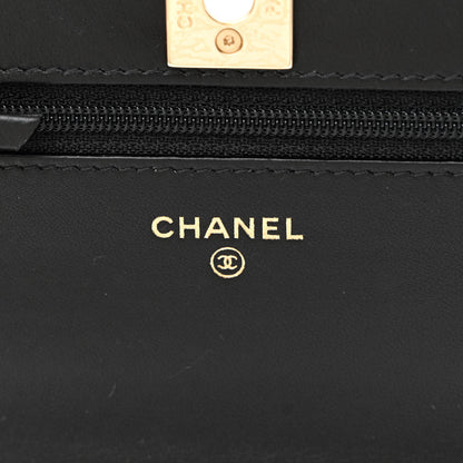 Chanel Lambskin Quilted Trendy CC Wallet On Chain WOC Black 6 of 15