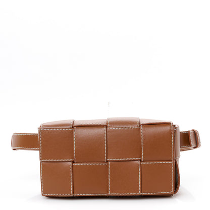Bottega Veneta Calfskin Maxi Intreccio Mini Cassette Belt Bag Wood 1 of 11