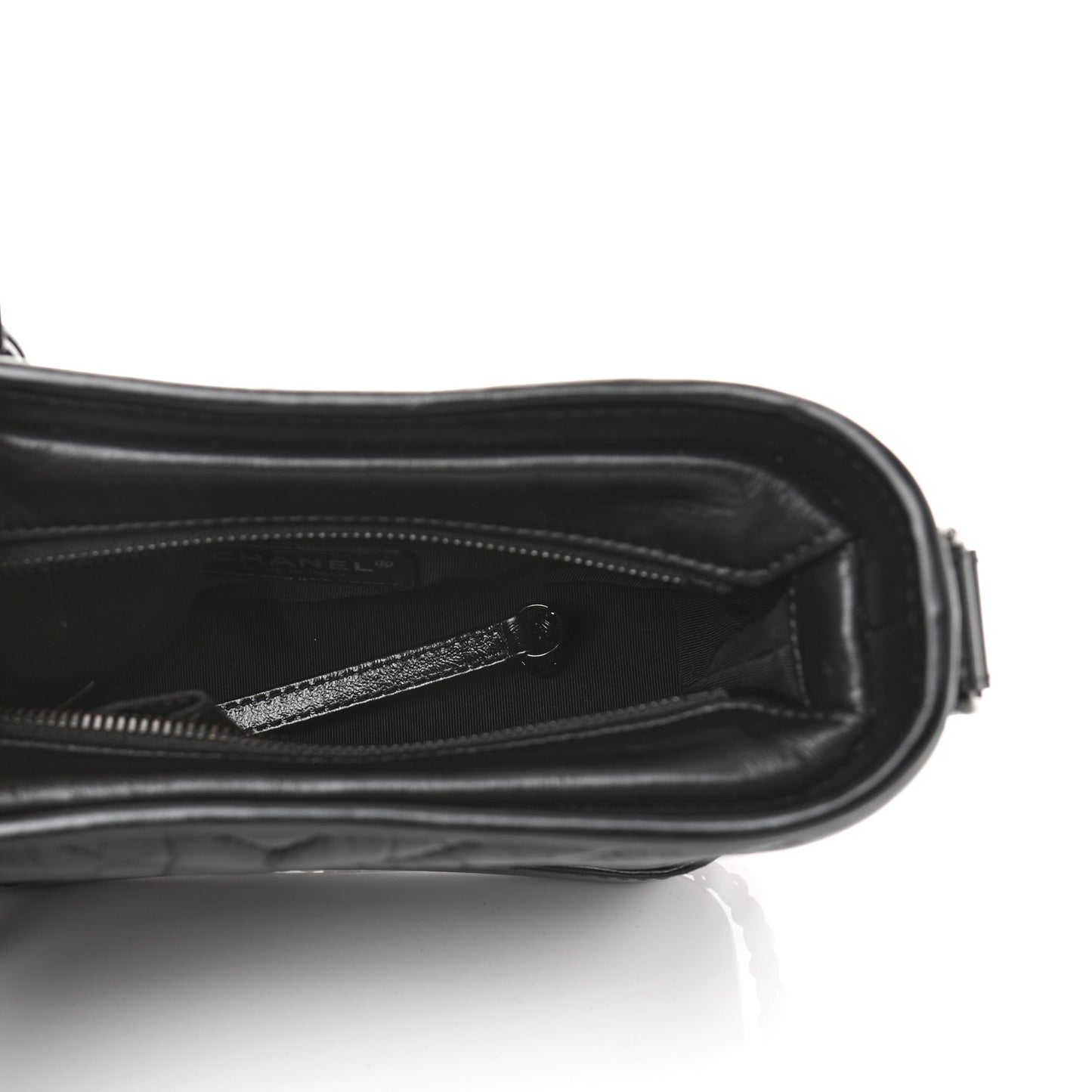 Aged Calfskin Chevron Quilted Small Gabrielle Hobo So Black
