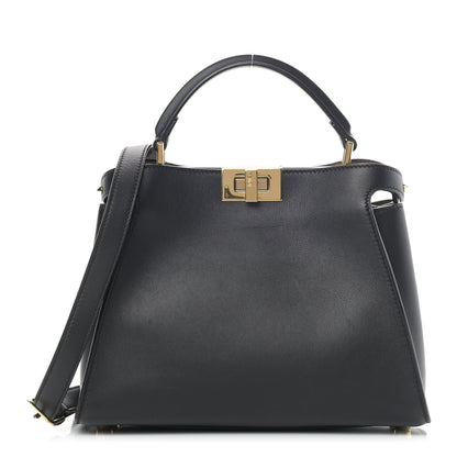 Fendi Vitello Tahiti Burro Medium Peekaboo Iconic Essentially Satchel Black Corda 1 of 11