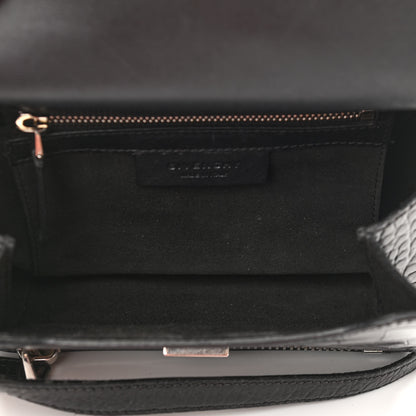 Givenchy Calfskin Crocodile Embossed Mini Pandora Box Crossbody Bag Black 5 of 14