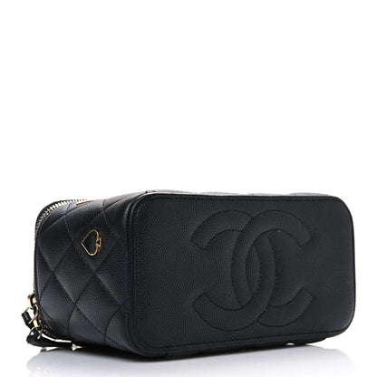 Chanel Caviar Quilted Enamel Coco Casino Small Vanity Case With Chain Black 4 of 11