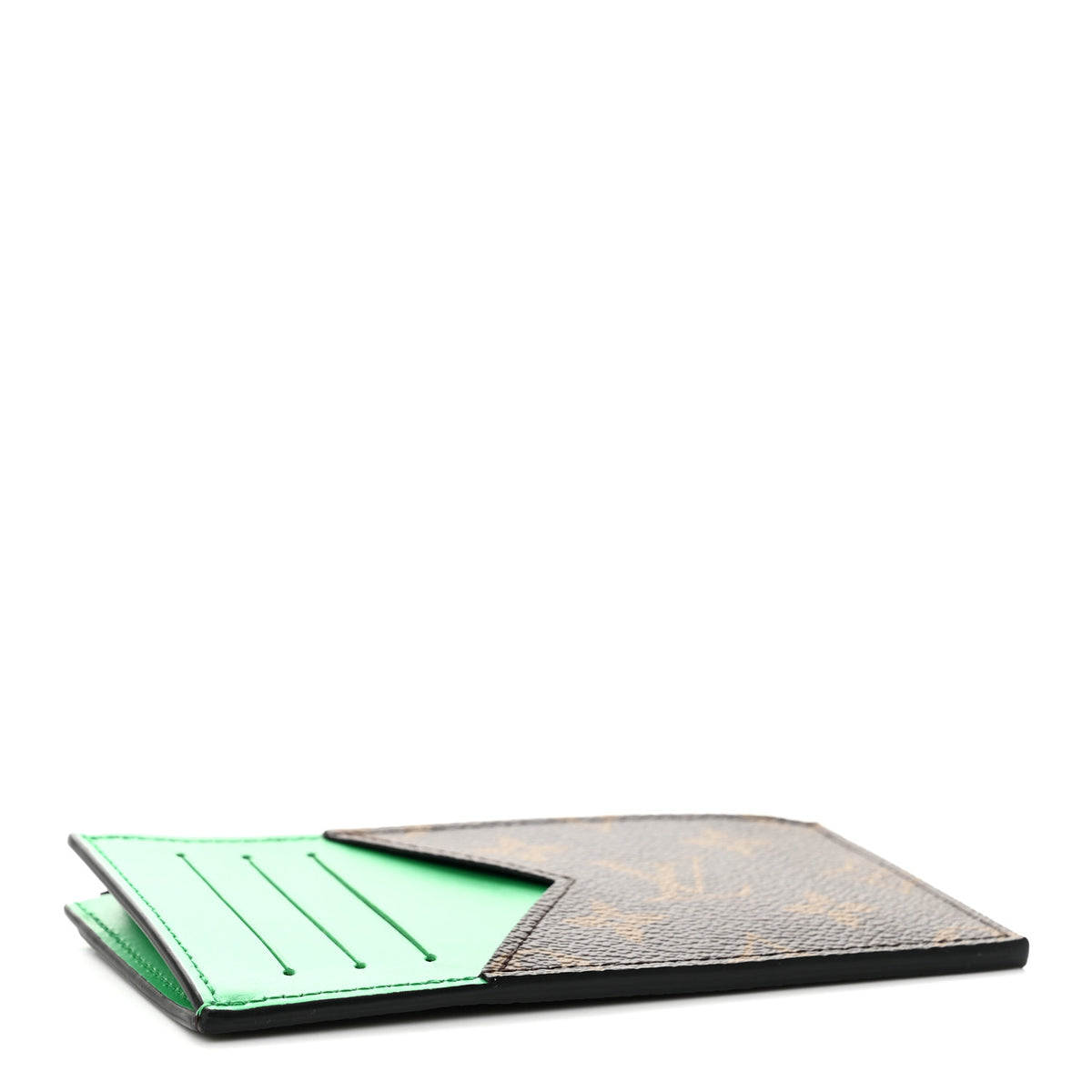 Monogram Calfskin Coin Card Holder Minty Green