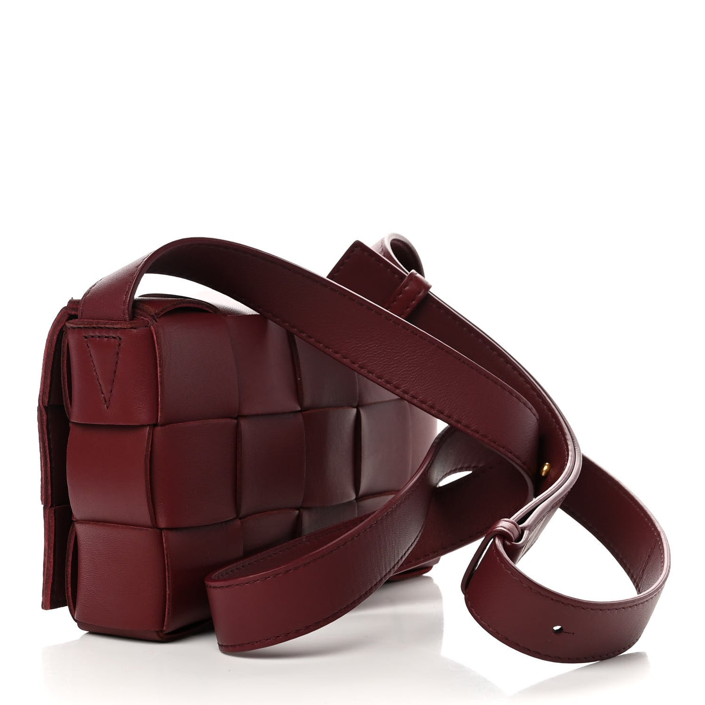 Lambskin Maxi Intrecciato Small Cassette Crossbody Bag Barolo