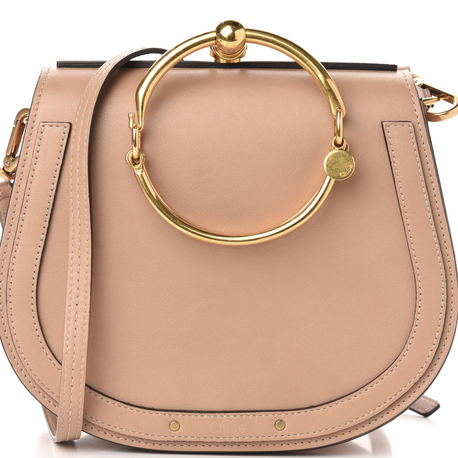 Chloe Calfskin Suede Medium Nile Bracelet Bag Biscotti Beige 14 of 14