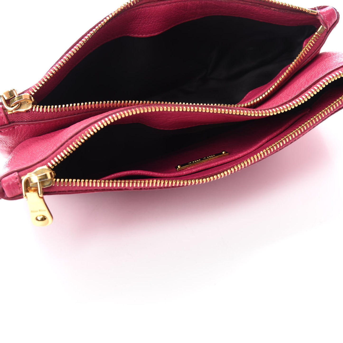 Goatskin Madras Double Zip Crossbody Bag Peonia