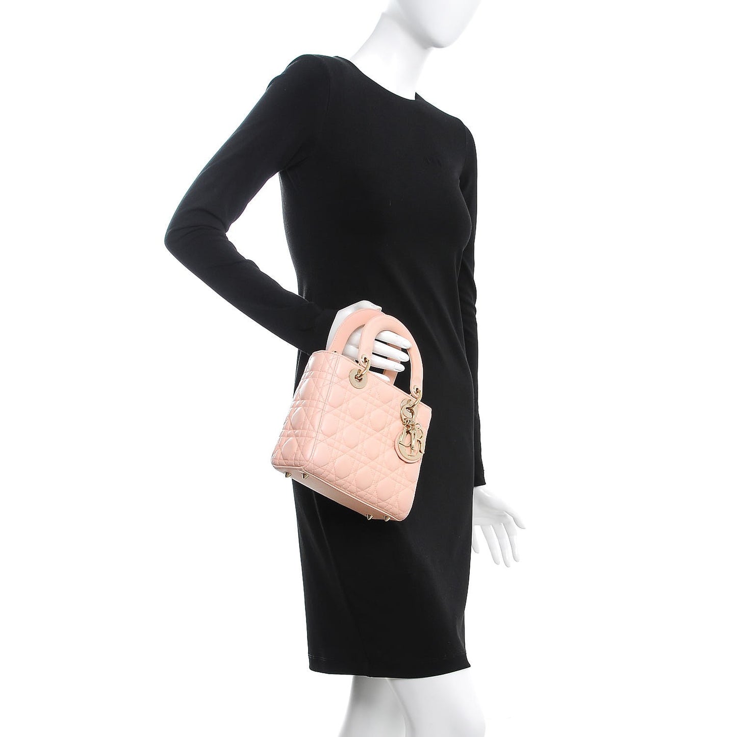 Lambskin Cannage Small Lucky Badges My Lady Dior Pink