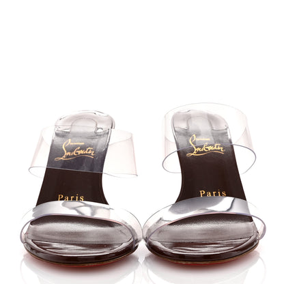 Christian Louboutin Patent PVC Just Nothing 85 Slide Sandals 37 Black 3 of 9