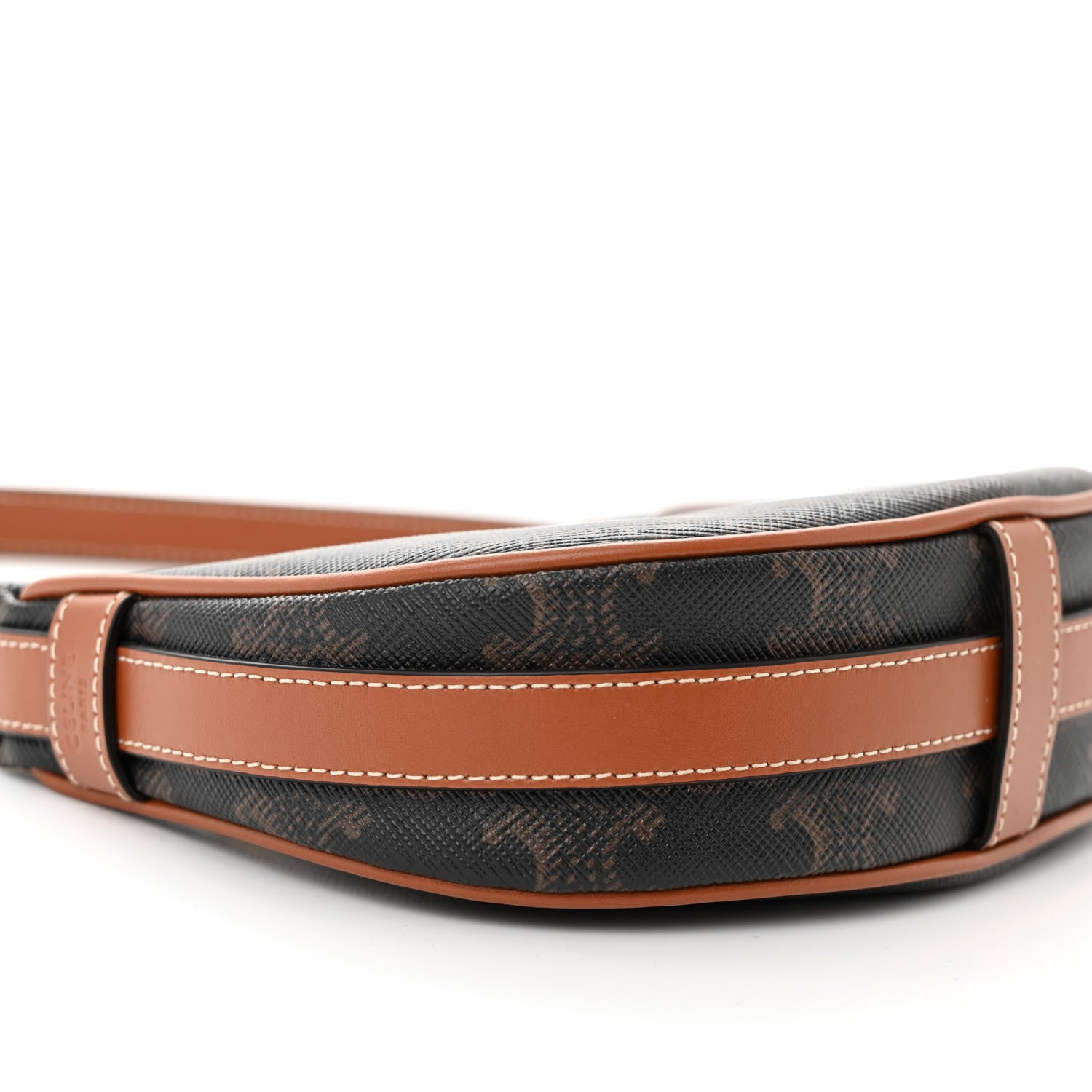 Celine Canvas Calfskin Mini Ava Triomphe Shoulder Bag Tan 8 of 9