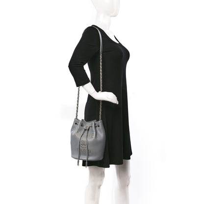 Chanel Caviar Deauville Drawstring Bucket Bag Grey 2 of 11