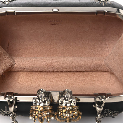 Alexander McQueen Nappa Crystal Embroidered Mushroom Box Clutch Black 5 of 10