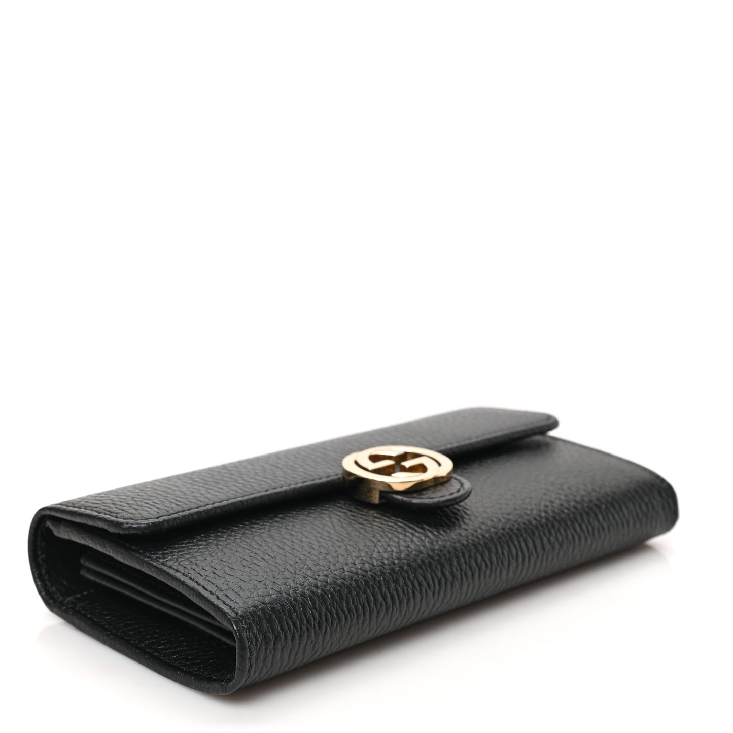 Dollar Calfskin Interlocking G Continental Wallet Black