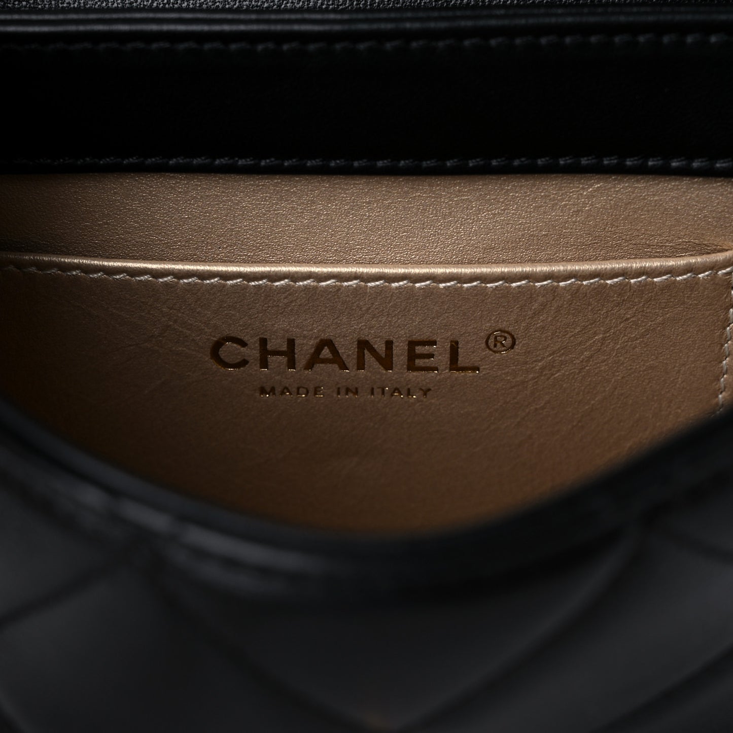 Lambskin Quilted Mini CC Crystal Logo Chain Flap Black