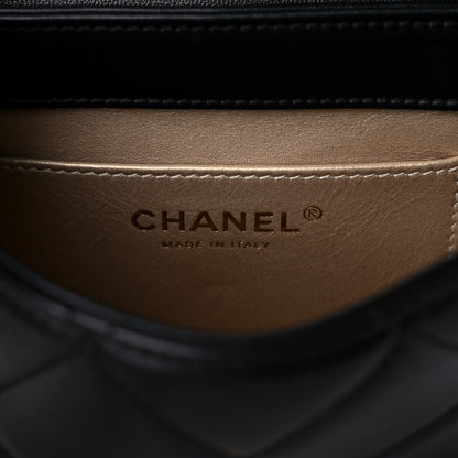 Chanel Lambskin Quilted Mini CC Crystal Logo Chain Flap Black 7 of 10