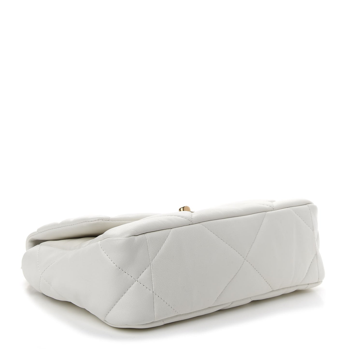 Goatskin Quilted Medium Chanel 19 Flap White