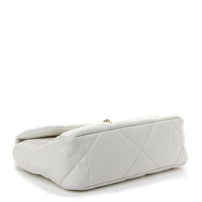Chanel Goatskin Quilted Medium Chanel 19 Flap White 4 of 9