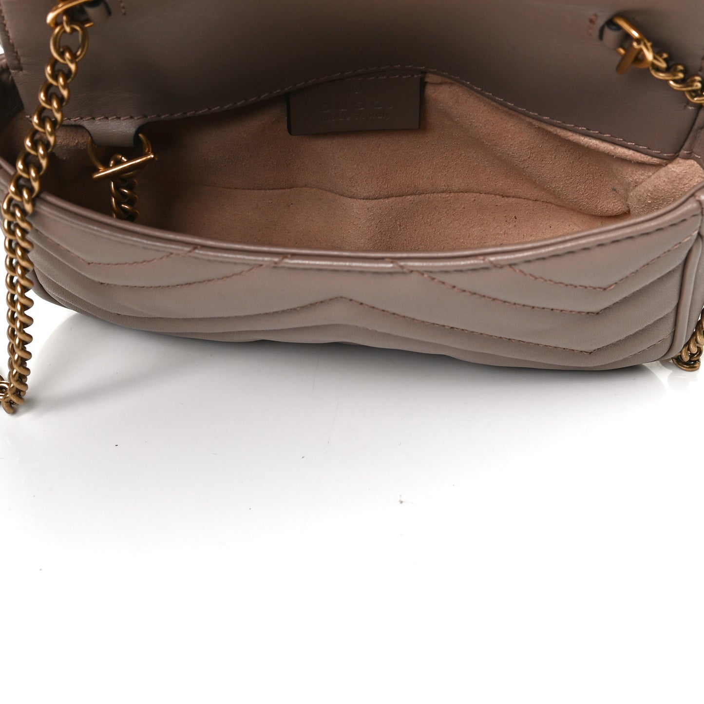 Calfskin Matelasse Super Mini GG Marmont Shoulder Bag Porcelain Rose