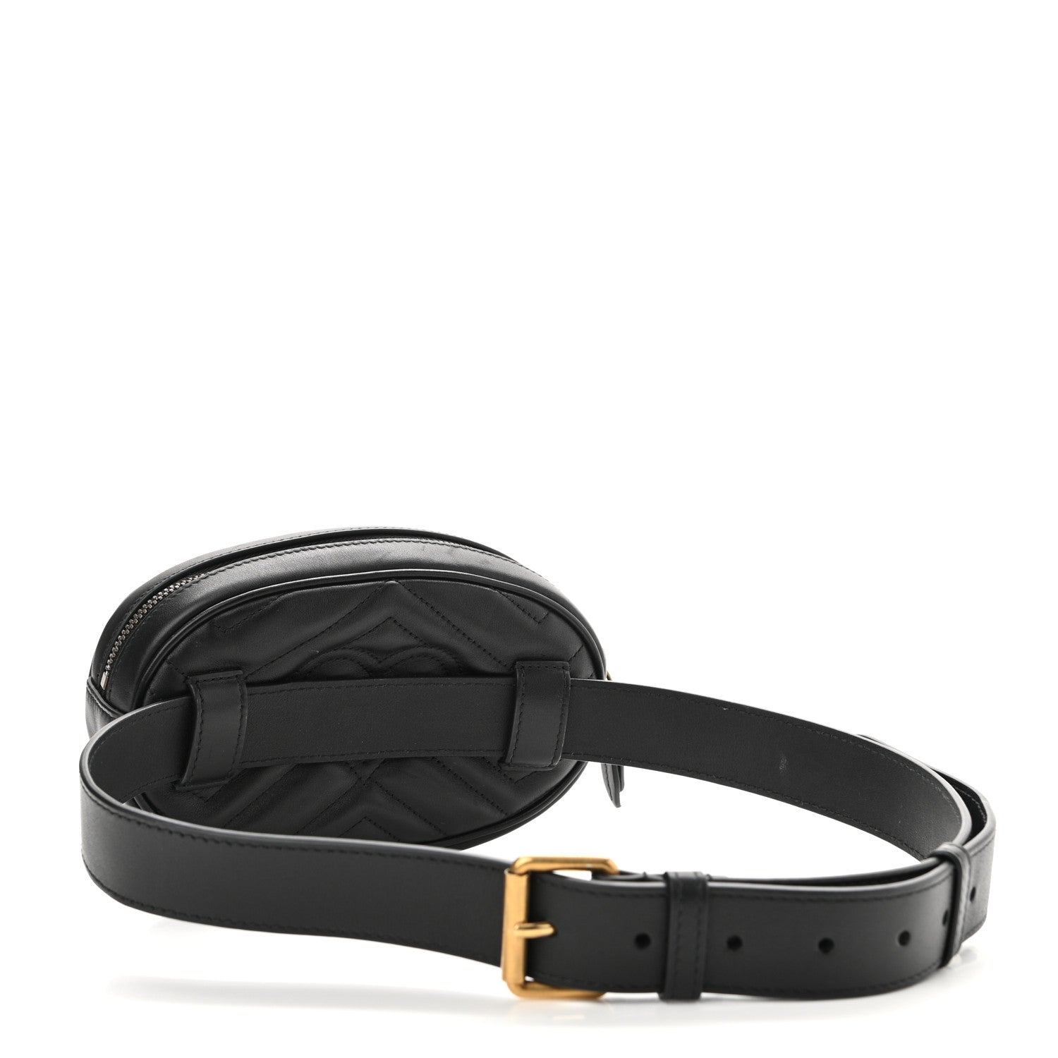 Gucci Calfskin Matelasse GG Marmont Belt Bag 85 34 Black 4 of 20