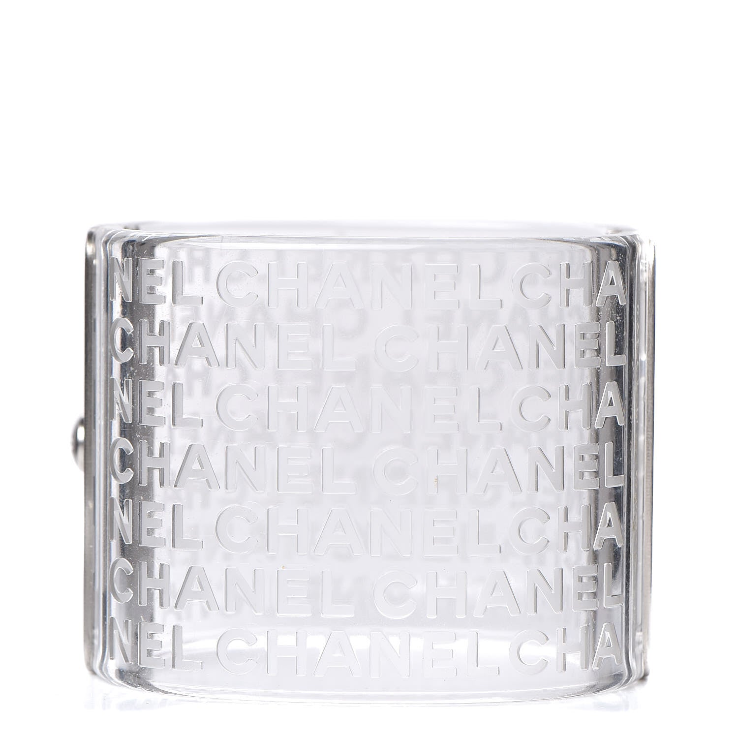 Chanel Metal Resin Logo Cuff Transparent 3 of 6