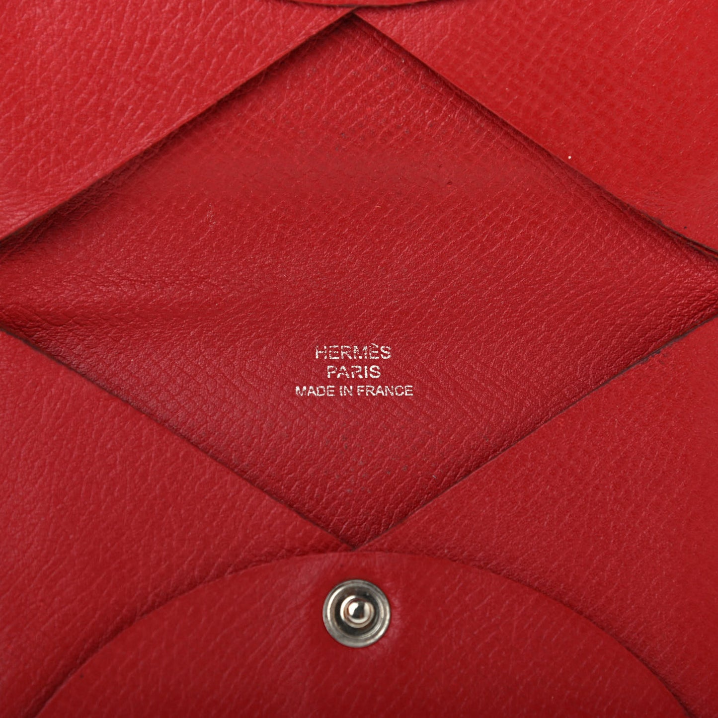 Epsom Calvi Card Case Rouge Garance